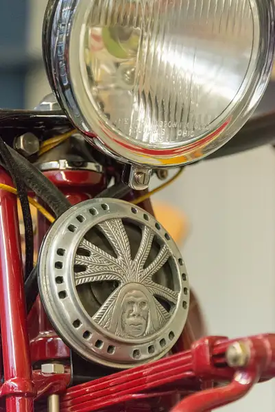 Headlamp and medallion from Indian motorcycle by Willis...