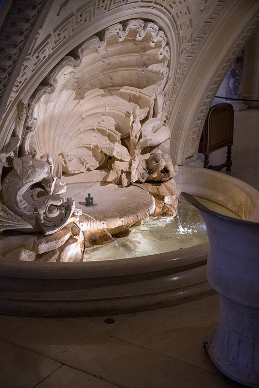 Grotto fountain under the grand staircase