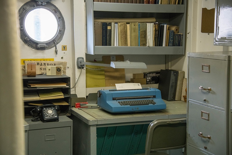 Ship's office, with period telephone and IBM Selectric typewriter.