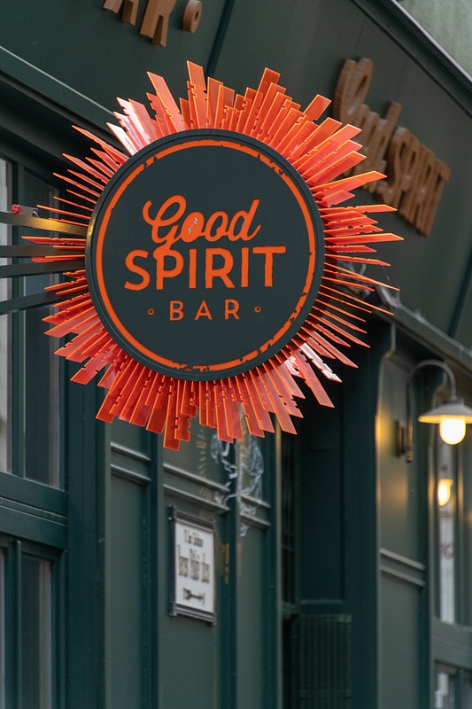 GoodSpirit Whisky & Cocktail Bar sign. I have to say it looked quite snug and inviting inside.