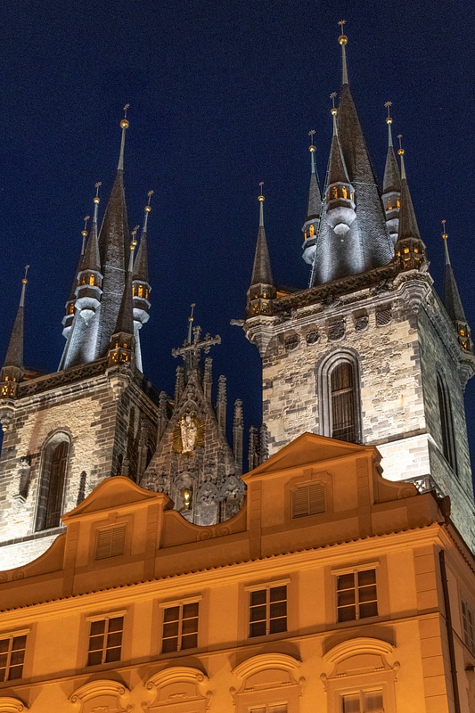 All the steeples of the Church of Our Lady before Týn