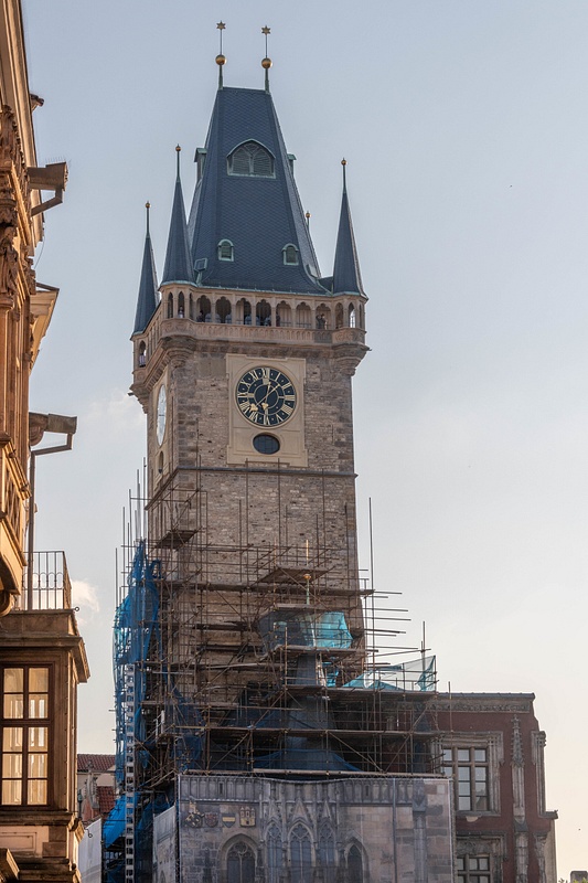 The clock tower of the Old Town Hall on Old Town Square, Praha, Czechia, where I will be working.