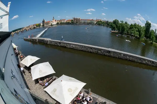 Old Town Praha, Shooter's Island to the right, and canal...