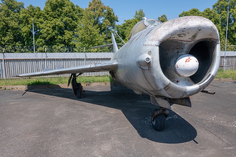 At the end of the lane, there is a MiG-17 PF Fresco D, 0201