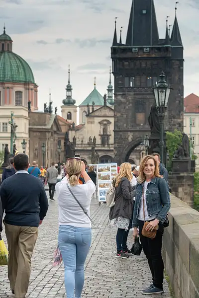 Peggy posing for me on the Charles Bridge in front of...