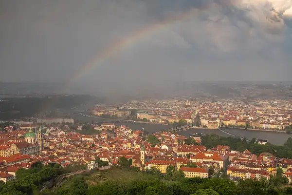 Yes! Rainbow over Mala Strana ending at St. Nicholas...