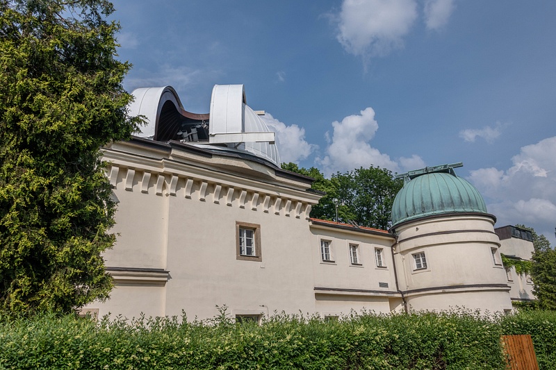 The Štefánik Observatory at the top of Petřín Hill. Quite a surprise to me to see this!