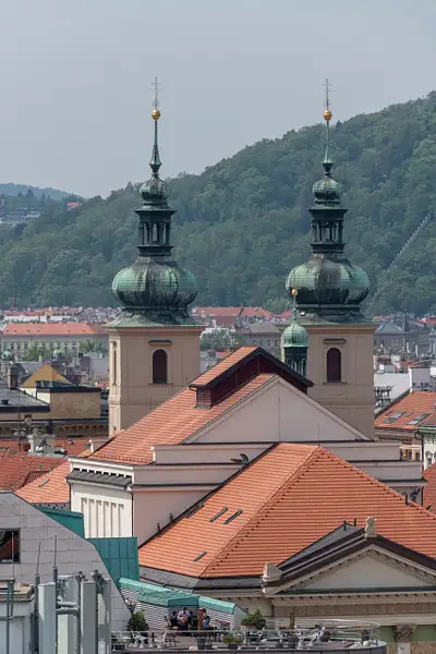 Steeples of the Church of St. Gallen to the southwest....