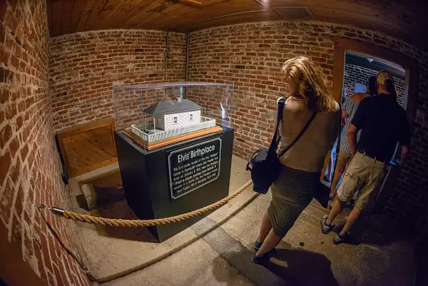 Model of Elvis' birthplace, a two-room shotgun shack on...