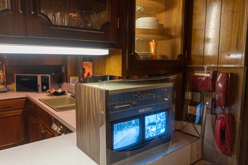 Video system and phones in the kitchen at Graceland, dating from Elvis' time.
