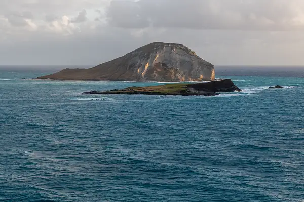 To the north is 'Rabbit' Island, head emerging from the...