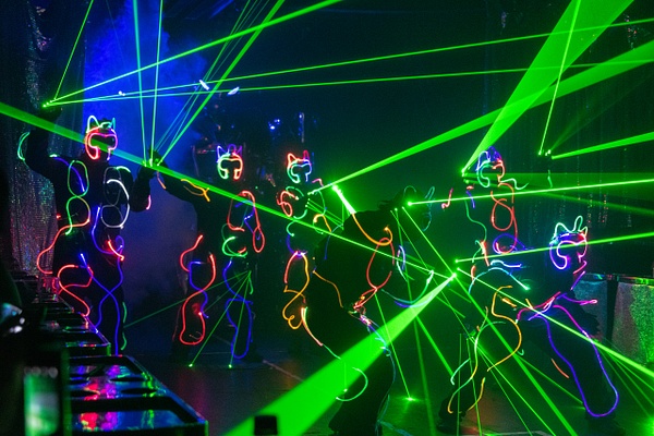 Blackout dancing with lasers