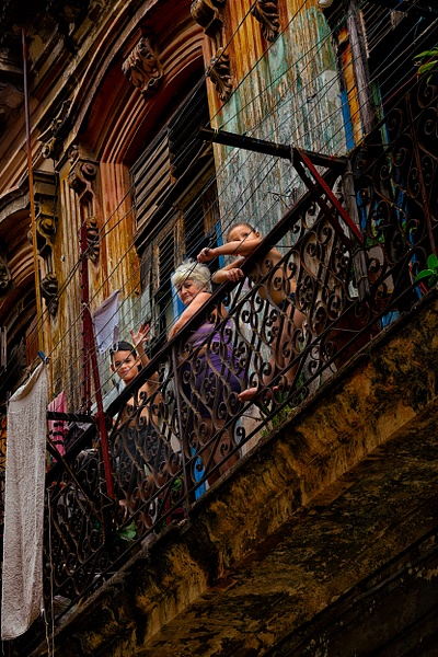 Family Balcony Afternoon - Cuba - Mickey Strand Photography