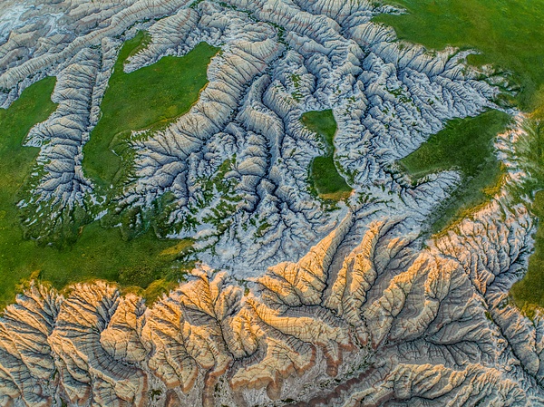 Abstract-aerial-pattern-15,-Buffalo-Gap-National-Grassland,-South-Dakota,-USA - IAN PLANT
