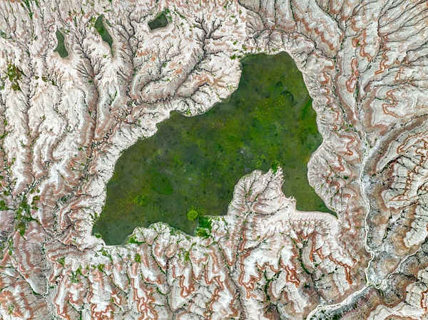 Abstract-aerial-pattern-13,-Buffalo-Gap-National-Grassland,-South-Dakota,-USA - IAN PLANT