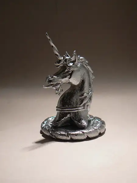 Silver Heraldic Unicorn Sculpture by Louis Lejeune Ltd.