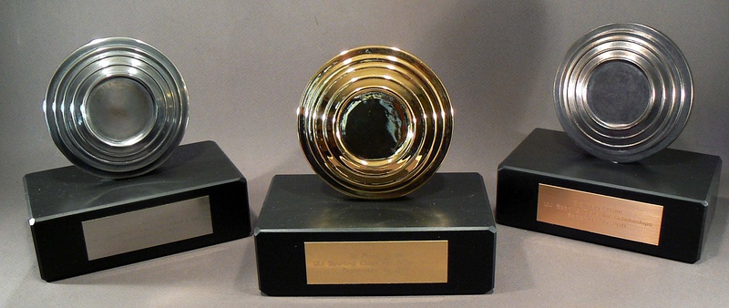 Gold, Silver and Bronze Clay Pigeon Trophies
