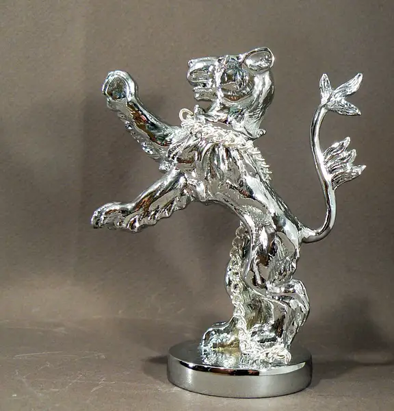 Silver Heraldic Lion Car Mascot by Louis Lejeune Ltd.