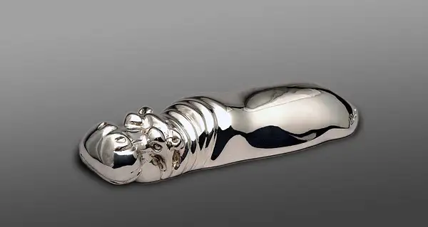 Wallowing Hippo - Sterling Silver by Louis Lejeune Ltd.