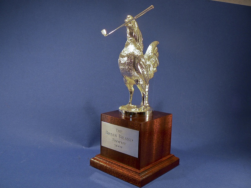 Sterling Silver Cockerel Golf Trophy