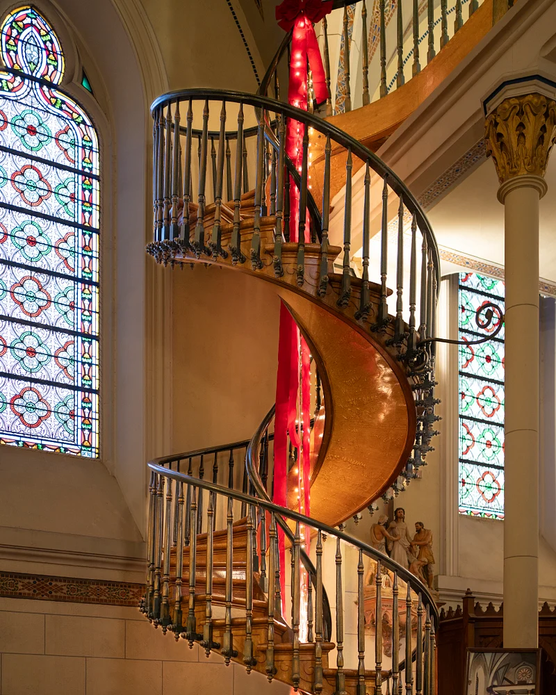 Spiral Staircase Adorned with Elegant Accents