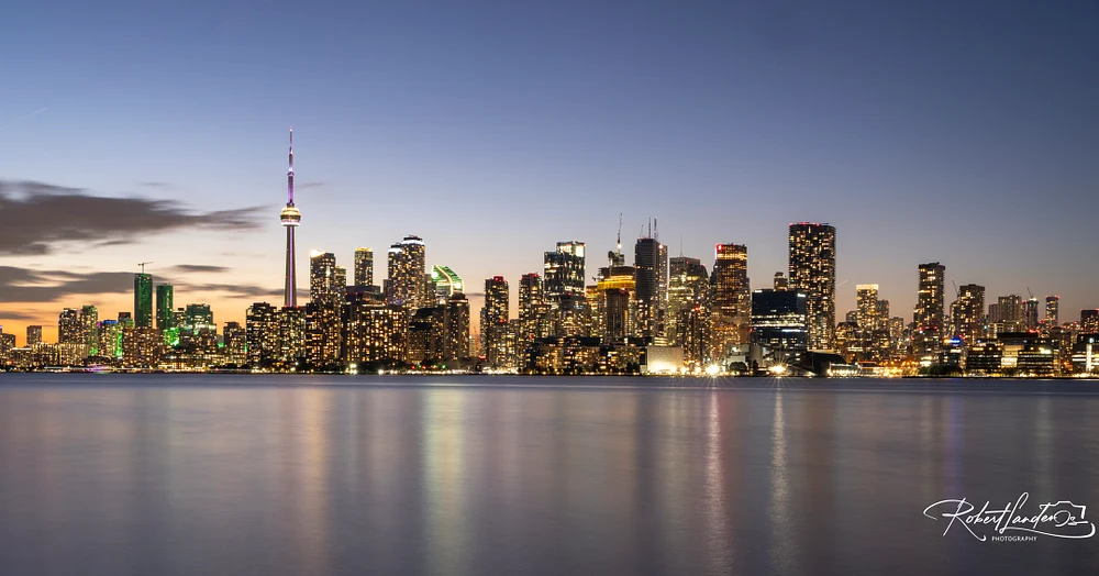 Vibrant City Skyline at Twilight