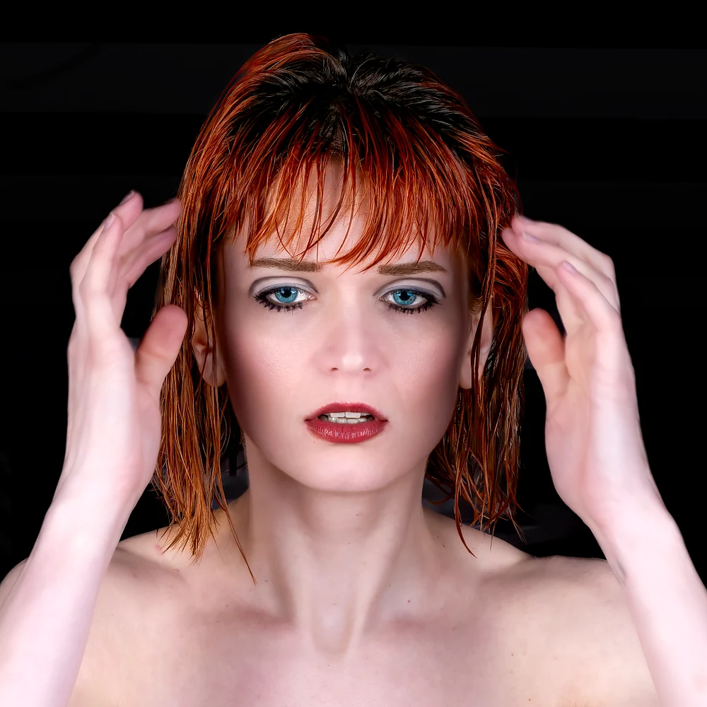 Mesmerizing Woman with Striking Hair