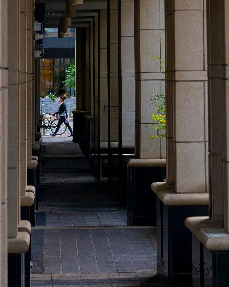 Elegant Stroll Through Architectural Passage
