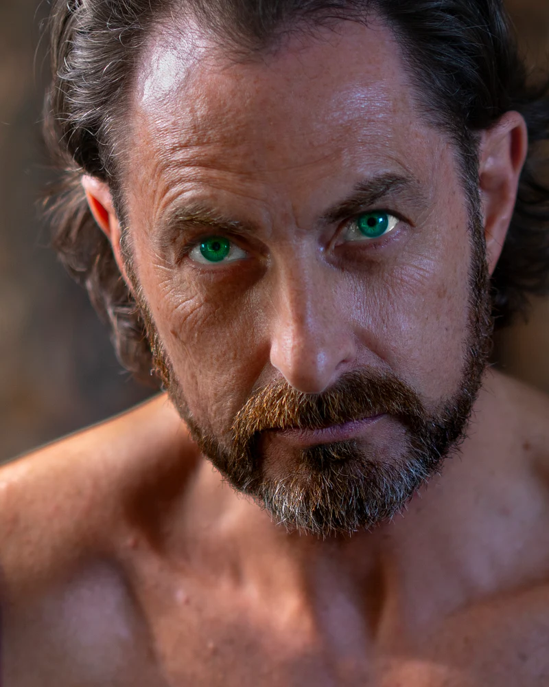 Intense Gaze of a Rugged Man