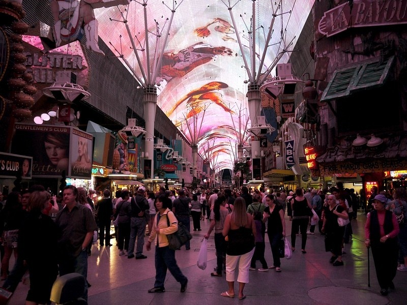 Downtown Fremont Street - Nightly video show displayed on overhead canopy.