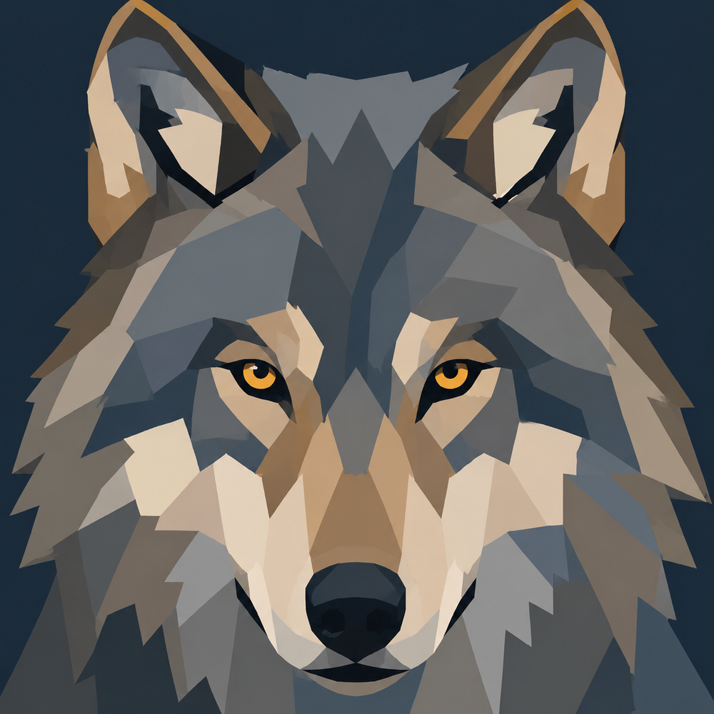 low poly wolf