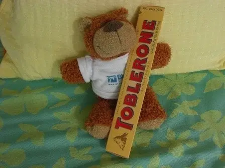 Am I a small bear or is this a huge bar of Teblerone!!!...