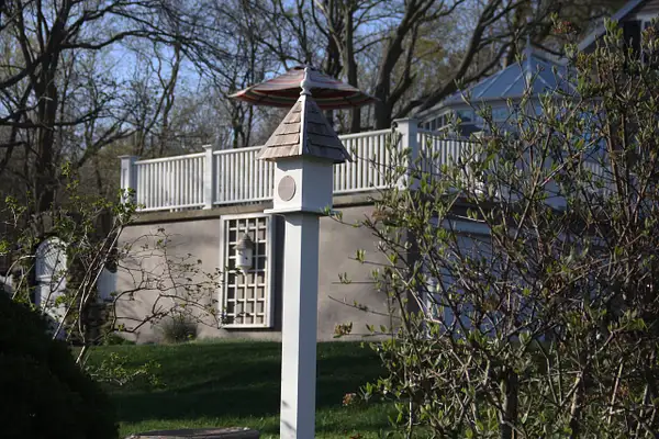 Railing, arbor and birdhouse by Walpole Woodworkers by...