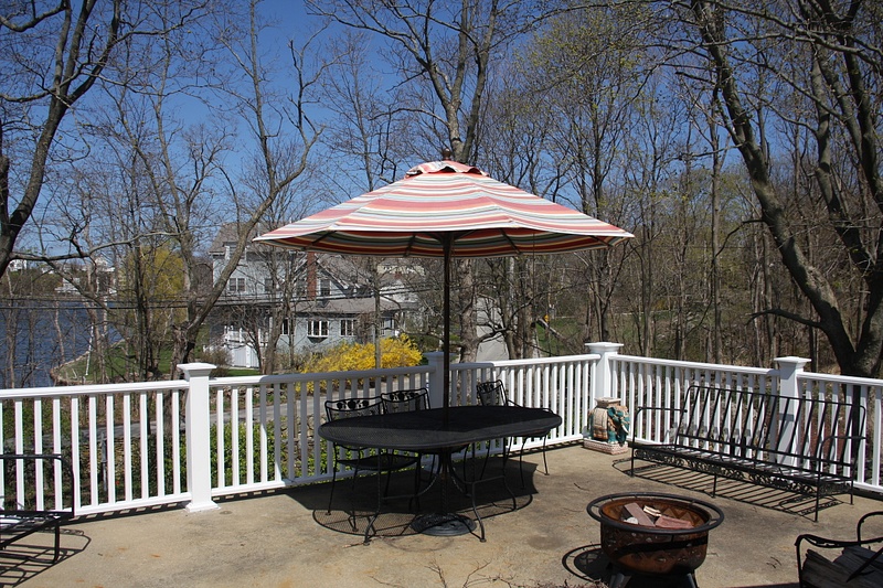 The Deck overlooking Staits Pond-Railing by Walpole Woodworkers