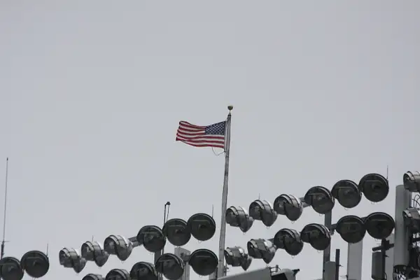 Old Glory snaps over Michie Stadium as the graduation...
