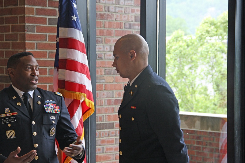 Words of advice from COL Williams to the freshly minted 2nd LT.
