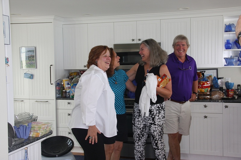 Chris, Laurie and Paul surprise Georgia at Liz Bates's house
