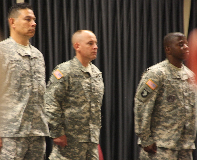 Command SGT MAJ Montes, Battalion Commander LTC Sheridan and Comapny Commander CPT Dwayne Rhodes