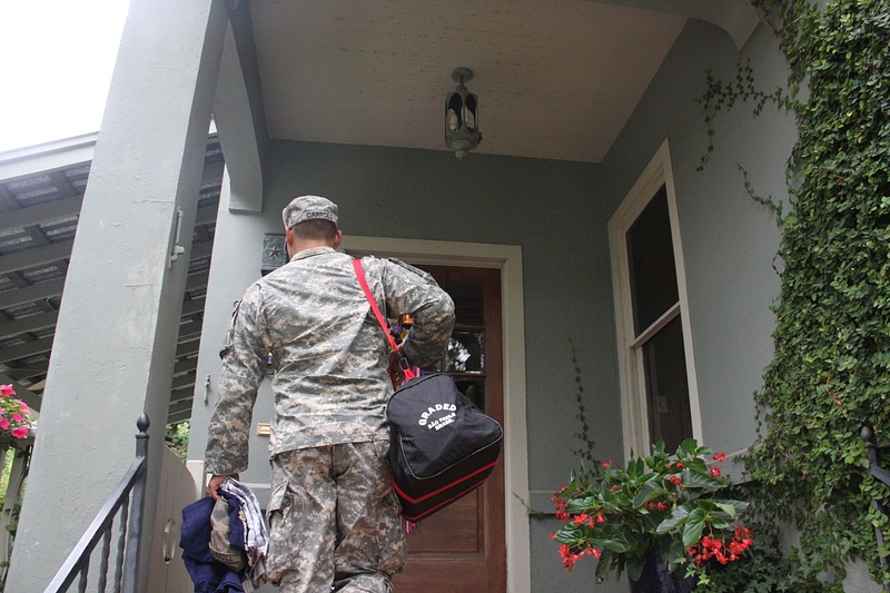 After Combat Medic graduation, Gabe arrives at Rickman Haus, our San Antonio B & B
