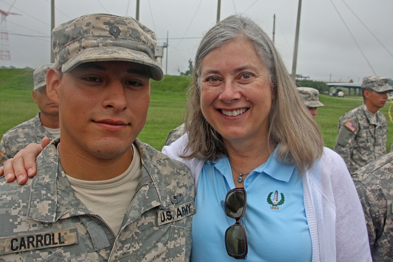 A proud mom with her paratrooper