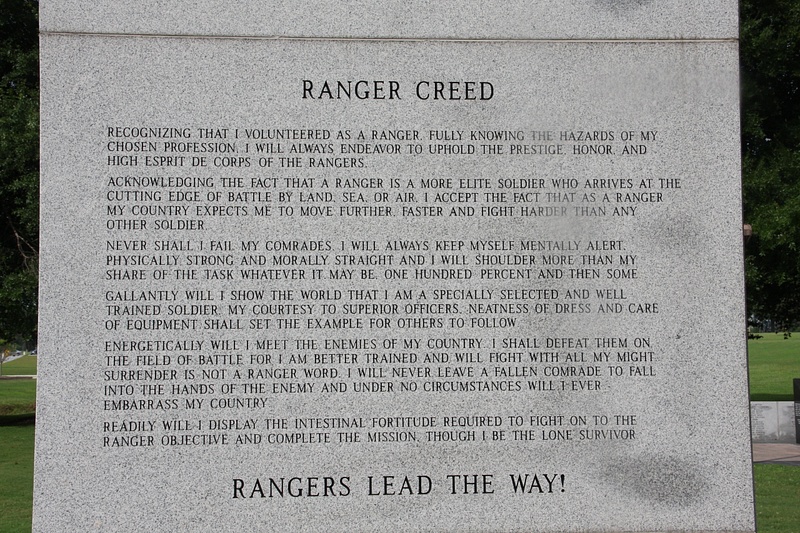 Ranger Creed at the Ranger Monument, Fort Benning