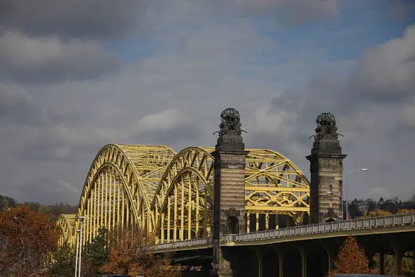 One of Pittsburgh's many yellow bridges near the Strip...