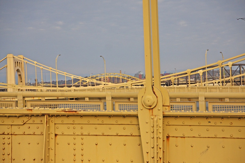 Many of Pittsburgh's bridges are yellow, or rather, Aztec Gold.