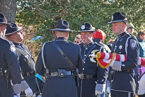 Massachusetts Sheriff officers joke before the parade by...