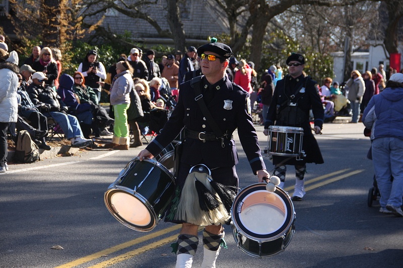 A percusionist gets ready for parade action