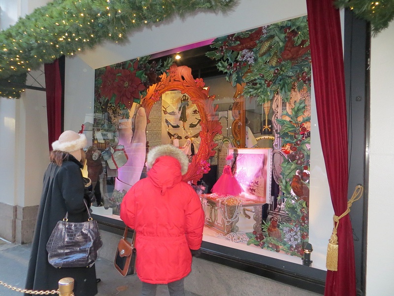 Lord and Taylor-Shoppers admiring a Christmas window display