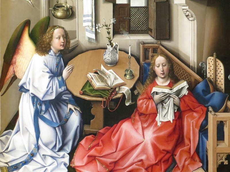 The Cloisters-Center Panel of the famous Annunciation Triptych