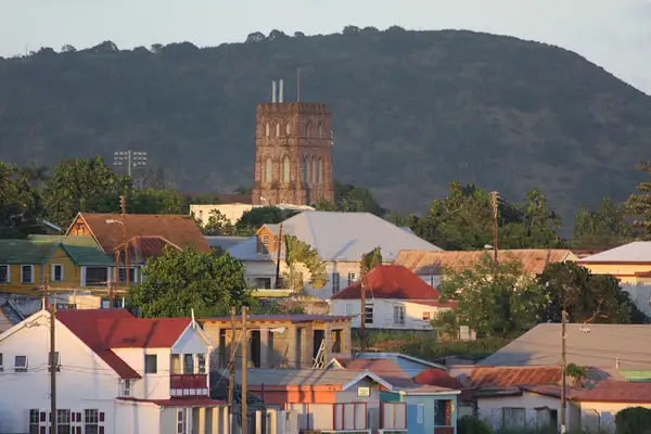 Basseterre in the late afternoon. The Anglican...
