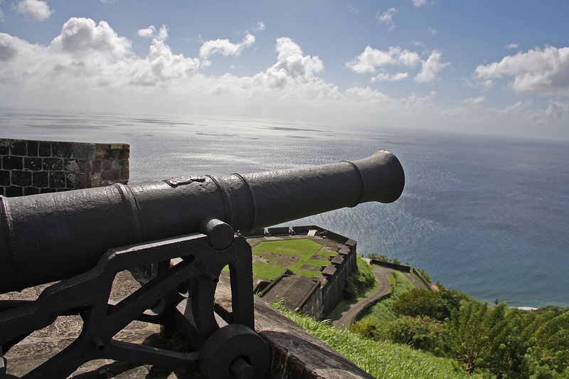British Cannon on the Western Place of Arms facing the Caribbean