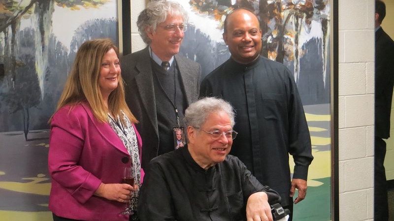 Itzhak Perlman and his accompanying pianist Rohan De Silva with Kris's colleages